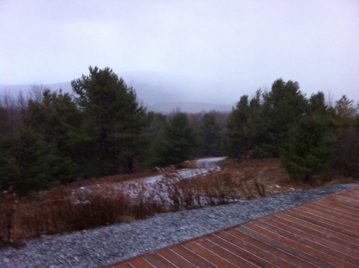Dusting of Catskills snow yesterday. [Photo by me, 2014.]