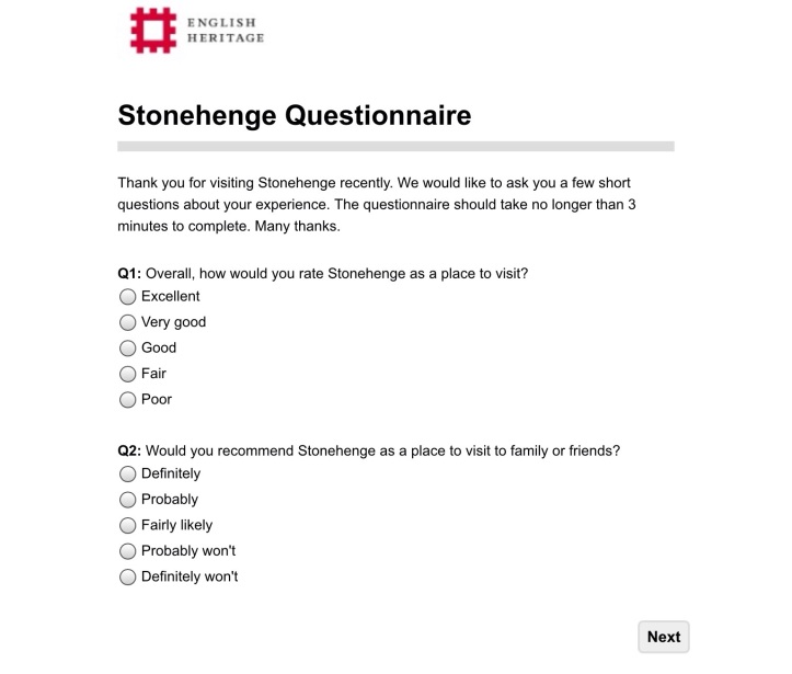 Customer survey 1st page.