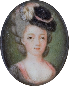 Marie Adrienne Francoise de Noailles, Marquise de La Fayette (1759-1807). [Contemporary miniature. Artist Unknown. Wikipedia. Public Domain.]