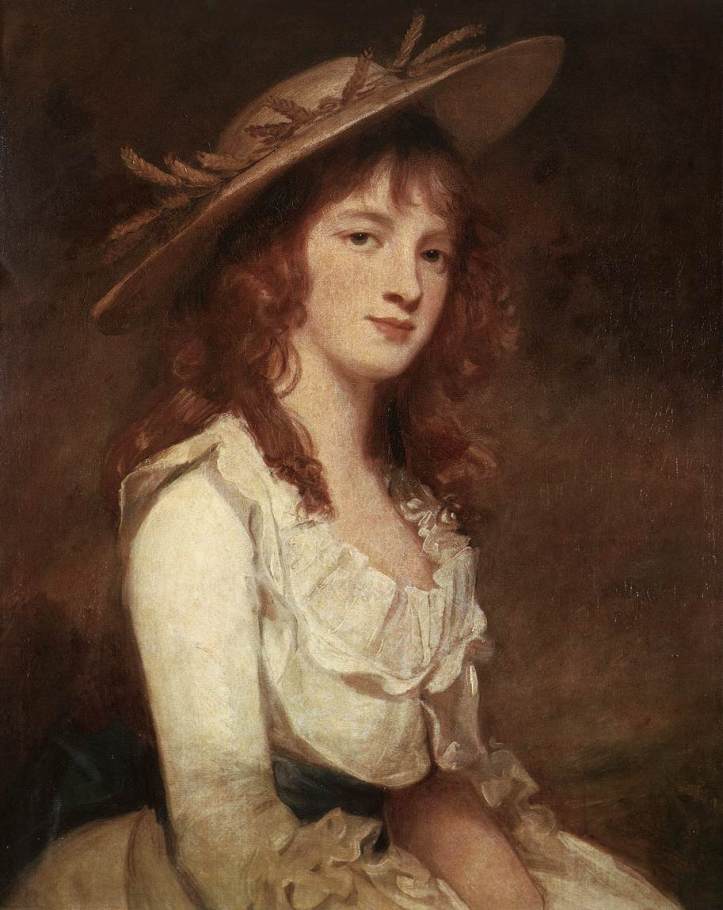 George Romney, portrait of Miss Constable, 1787. [Wikipedia. Public Domain.]